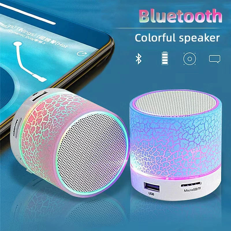 Mini Bluetooth Speaker Colorful LED Wireless Speaker Support TF Card USB Subwoofer Portable MP3 Music Sound Column For PC Phone