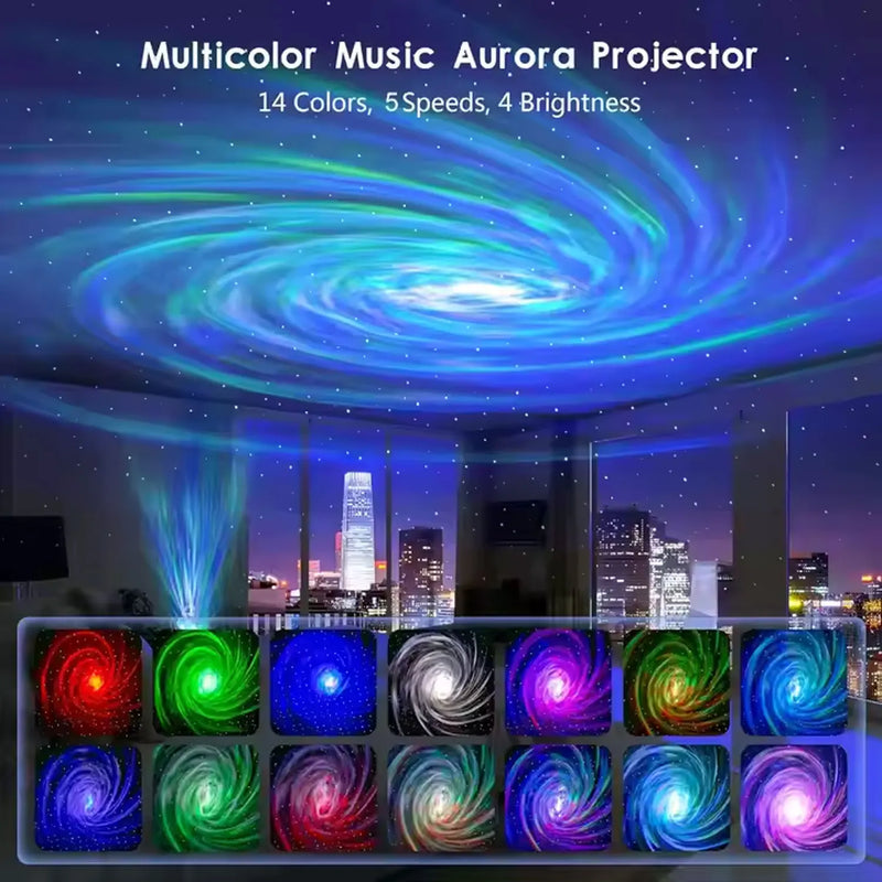 Space Capsule Aurora borealis Wireless Bluetooth Desktop Creative Star Lamp Portable Mini Speaker Astronaut Projector Lamp