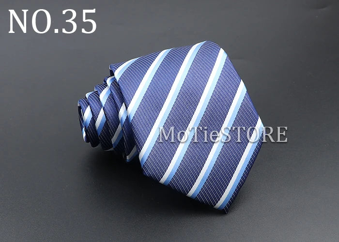 Men's Fashion Tie 8cm Blue Necktie Classic Plaid Striped Neck Tie Paisley Floral Neckties Daily Wear Cravat Wedding Party Gift