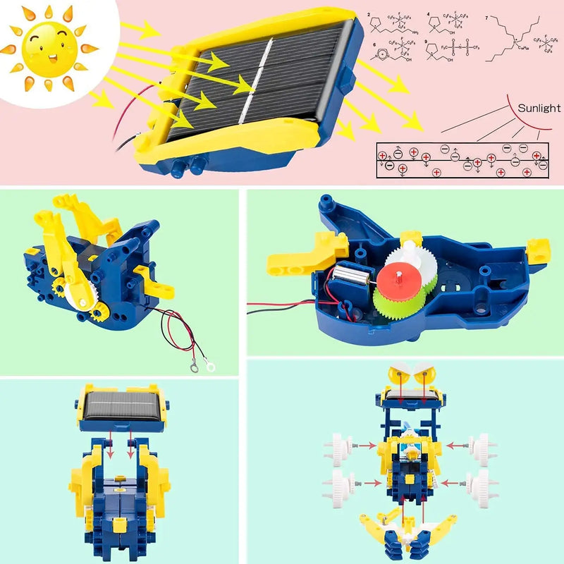 Juguetes de robot solar para niños 11 en 1, kit de ensamblaje de bricolaje educativo STEM, juego de construcción científica, regalos para niños y niñas, kit solar