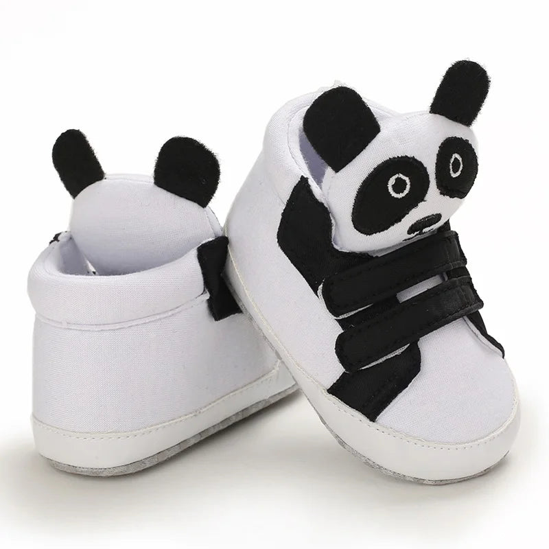 Zapato clásico para bebé, niño y niña, bonito zapato plano informal con cara de animal, botín para bebé, zapatos cálidos antideslizantes de algodón para caminar