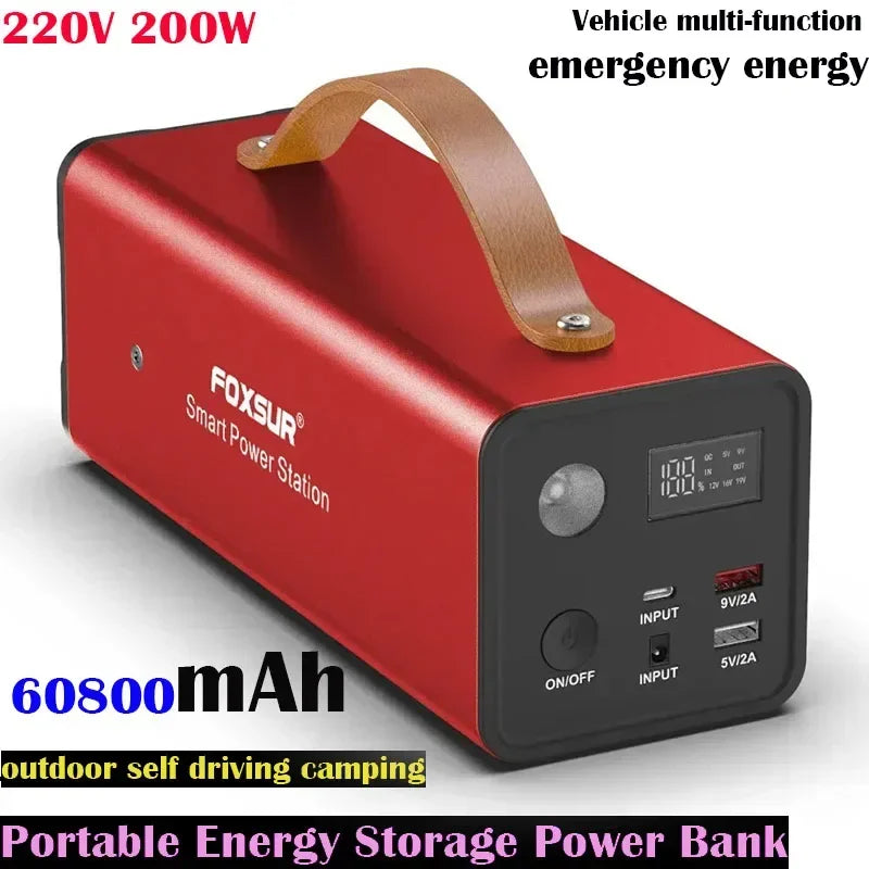 200Wportablepower bank large capacity lithium iron phosphate battery solar generator outdoor campingtravelemergency power supply