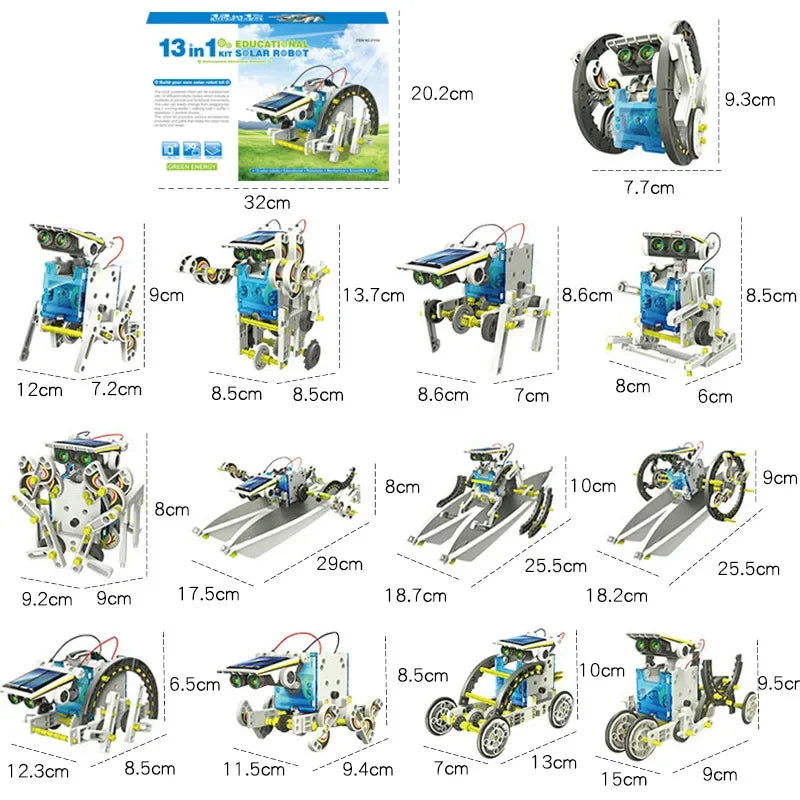 Kit de robot solar educativo STEM con 13 formas de transformación, juguetes científicos para niños, regalo escolar para niños