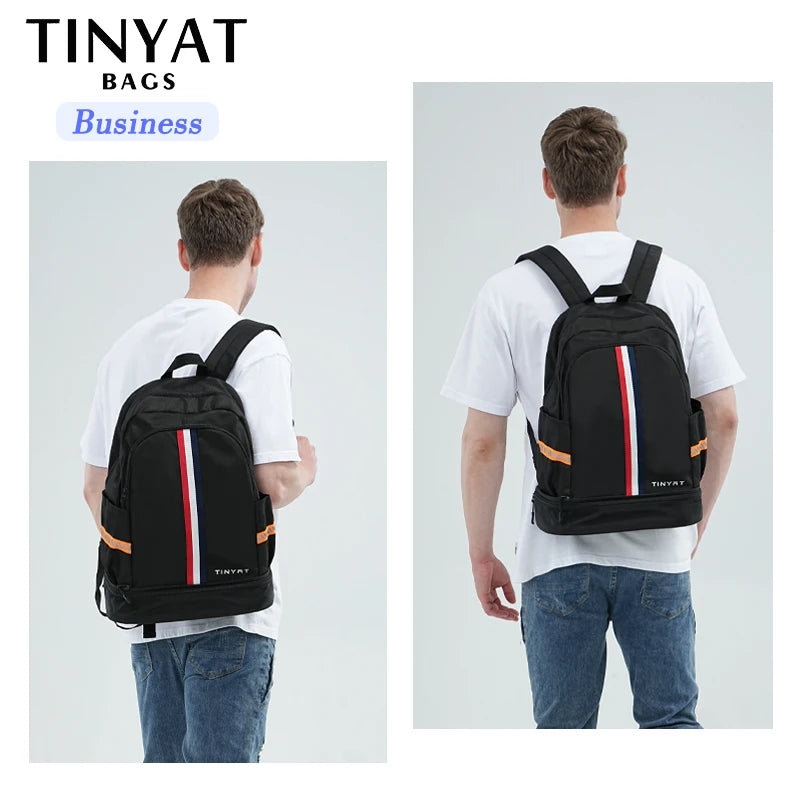 Mochila escolar TINYAT para hombres y mujeres, impermeable, para volver a la escuela, bolsa de viaje con almacenamiento de zapatos, plegable, resistente a las manchas para estudiantes