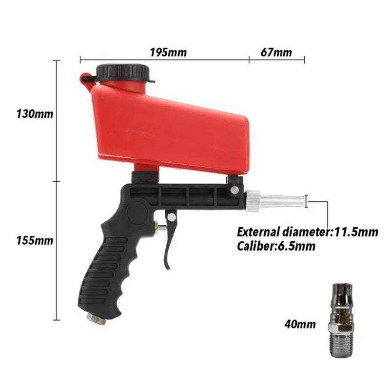 1/2/4PCS Adjustable Sandblasting Gun Sand Blaster Sand Blasting Machine Gravity Small Portable Handheld Pneumatic Blasting Gun