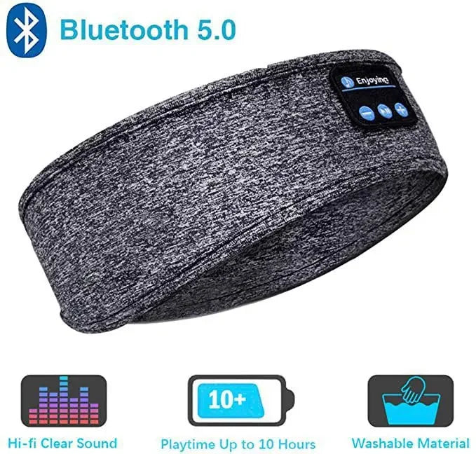 Auriculares Bluetooth para dormir, diadema deportiva, finos, suaves, elásticos, cómodos, auriculares inalámbricos para música, máscara para los ojos para quienes duermen de lado