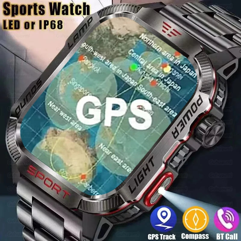 Reloj inteligente deportivo profesional para exteriores con GPS, nuevo reloj inteligente para hombre con control del ritmo cardíaco, llamadas por Bluetooth, resistente al agua hasta 3 ATM, para natación y fitness, 2024