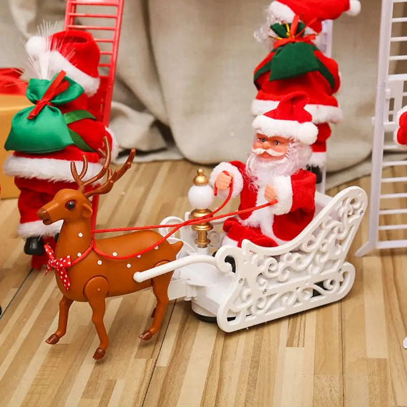 2024 Santa Claus Climbing Rope Electric Climbing Ladder Music Santa Claus Climbing Beads Santa Claus Music Electric Doll Decor