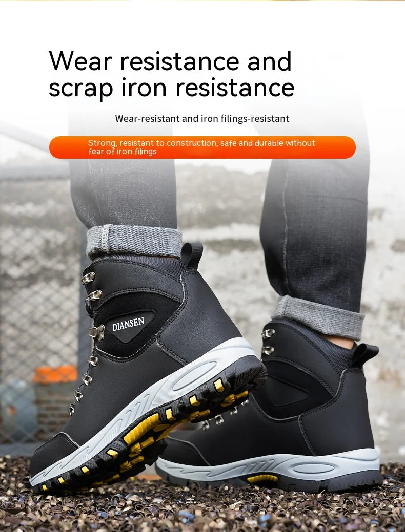 Botas de protección para hombre, zapatos con punta de acero, botas de trabajo antigolpes y antiperforación, zapatos de seguridad, botas de invierno indestructibles, impermeables