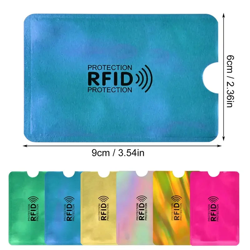 5Pcs Color RFID Blocking Credit Bank Card Holder Protector Aluminum Foil Anti-Scan Card Sleeves Access Control Card Keeper Case