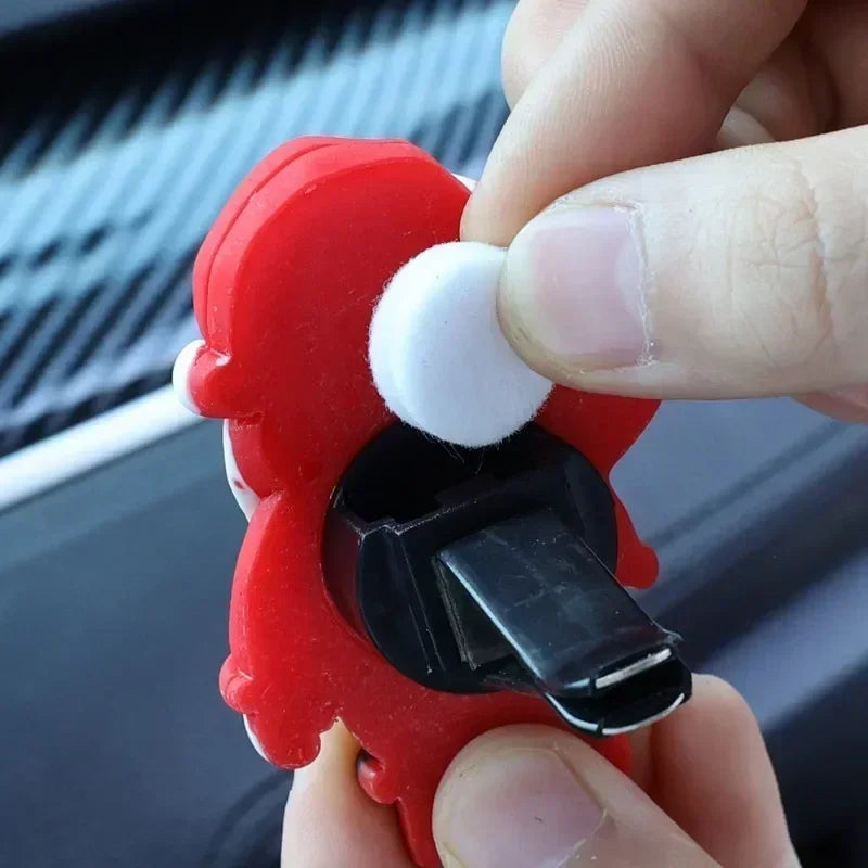 Clips aromáticos para salida de aire del coche, 3D, campana de alce de Papá Noel, resina, clip de aromaterapia, accesorios de decoración interior del coche