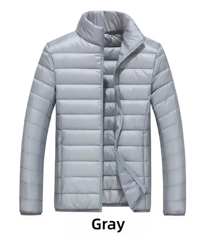 UETEEY Otoño Invierno Nueva Chaqueta Ultraligera de Plumón de Pato Blanca para Hombre Impermeable Casual para Exteriores Portátil Ligera Abrigos Acolchados Masculinos