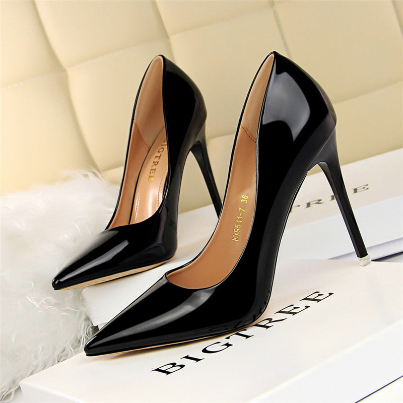 Women Metallic Leather Pumps 7.5cm 10.5cm High Heels Lady Stiletto Low Heels Wedding Bridal Silver Gold Sparkly Quality Shoes