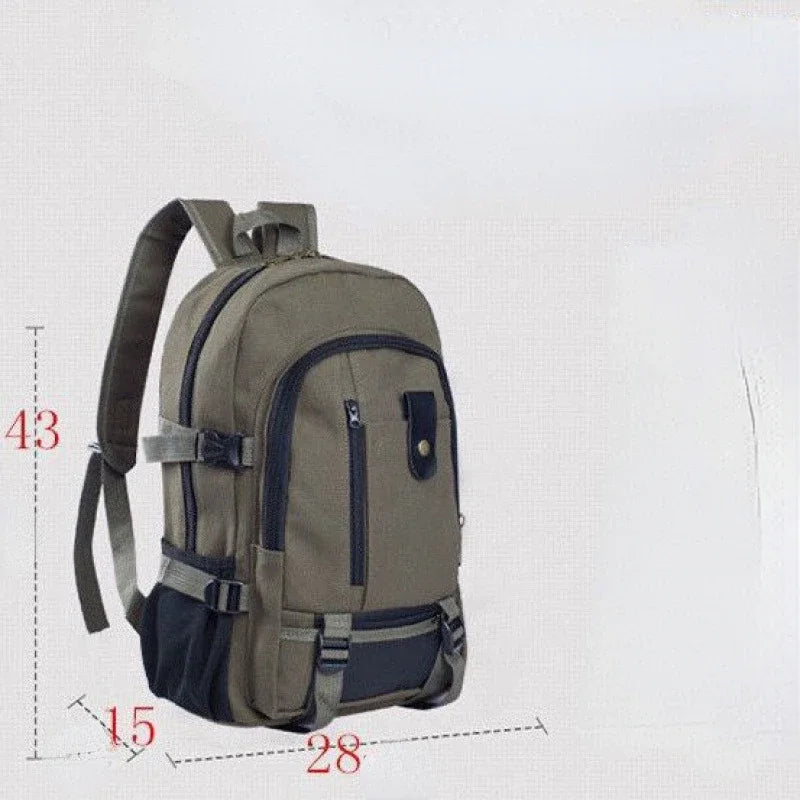 Mochila de montañismo 2023 para hombre, de lona, ​​de gran capacidad, para la escuela secundaria, para viajes al aire libre, para acampar, para ordenador