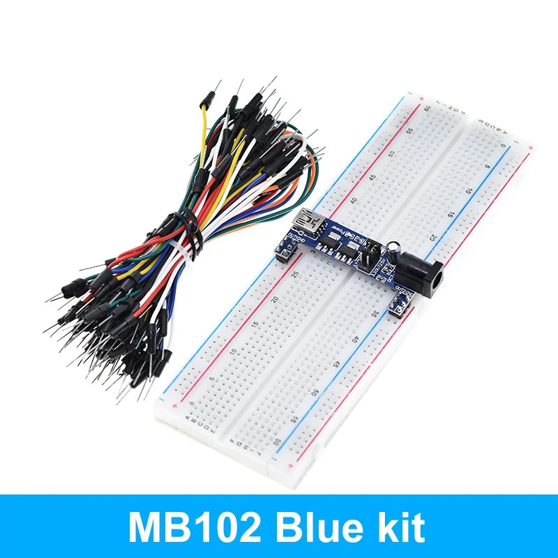 3.3V/5V MB102 Breadboard power module + 65 jumper wires + MB-102 830 points Prototype Bread board for arduino kit