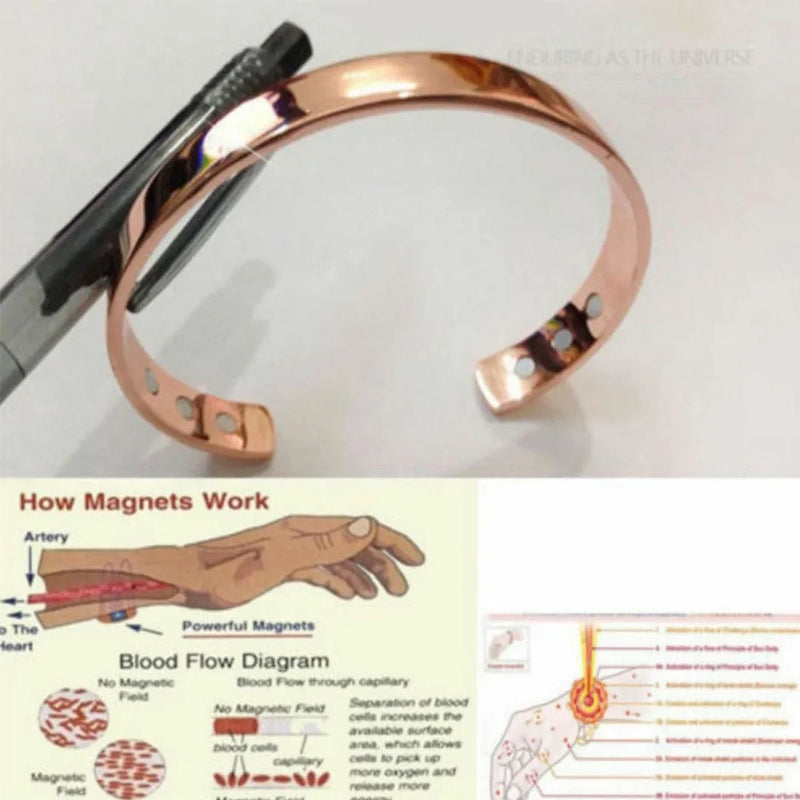 Pulsera magnética para terapia de artritis, brazalete energético, joyería para aliviar el dolor, metal biomagnético para mujeres y hombres