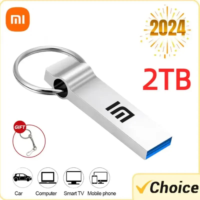 Memoria USB Xiaomi de 2 TB, 1 TB, memoria USB 3.0 de alta velocidad, 512 GB, resistente al agua, de metal