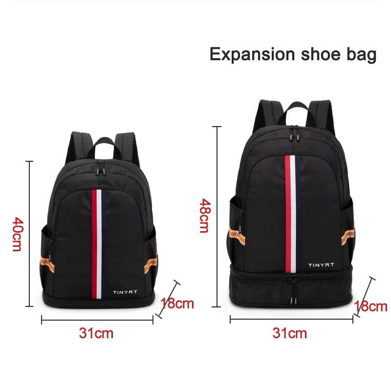 Mochila escolar TINYAT para hombres y mujeres, impermeable, para volver a la escuela, bolsa de viaje con almacenamiento de zapatos, plegable, resistente a las manchas para estudiantes