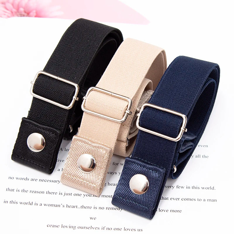 Buckle-free Elastic Invisible Belt for Women Plus Size High Quality Without Buckle Jeans Easy Belts Men No Hassle Desigener Belt