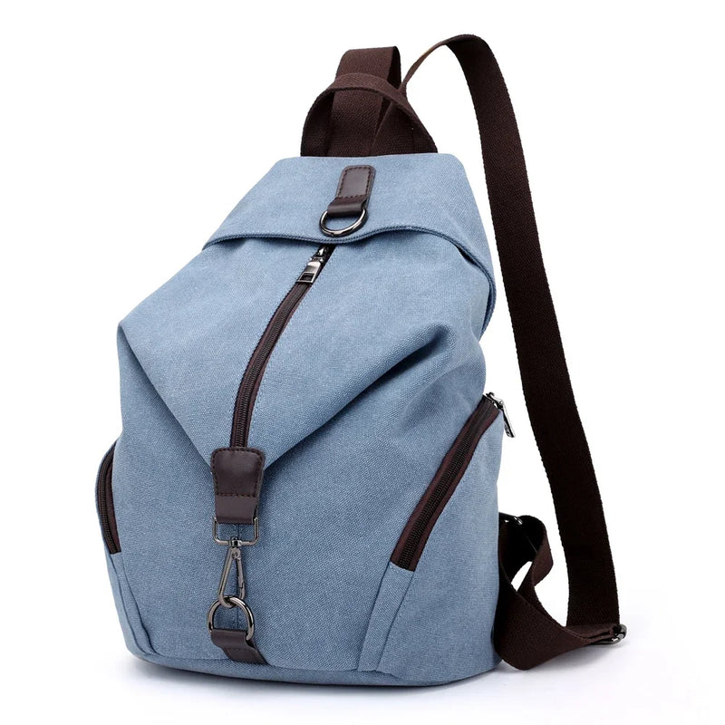 Fashion Canvas Female Backpack Multifuction Casual Backpack For Teenager Girls 2024 New Summer Women Large Capacity Shoulder Bag