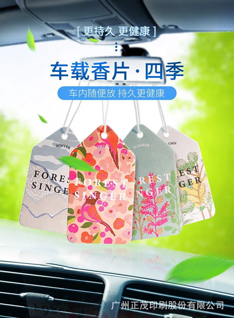 3/4PCS Car Air Freshener Four Seasons Car Perfume Long-lasting Aromatherapy Fragrance Piece Pendant Car Interior Accessories