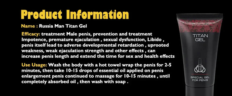 50ml Titan Gel Gold Titan Gel Original Penis Enlargement Essential Oil Enlarge Penis Xxl For Male Penis