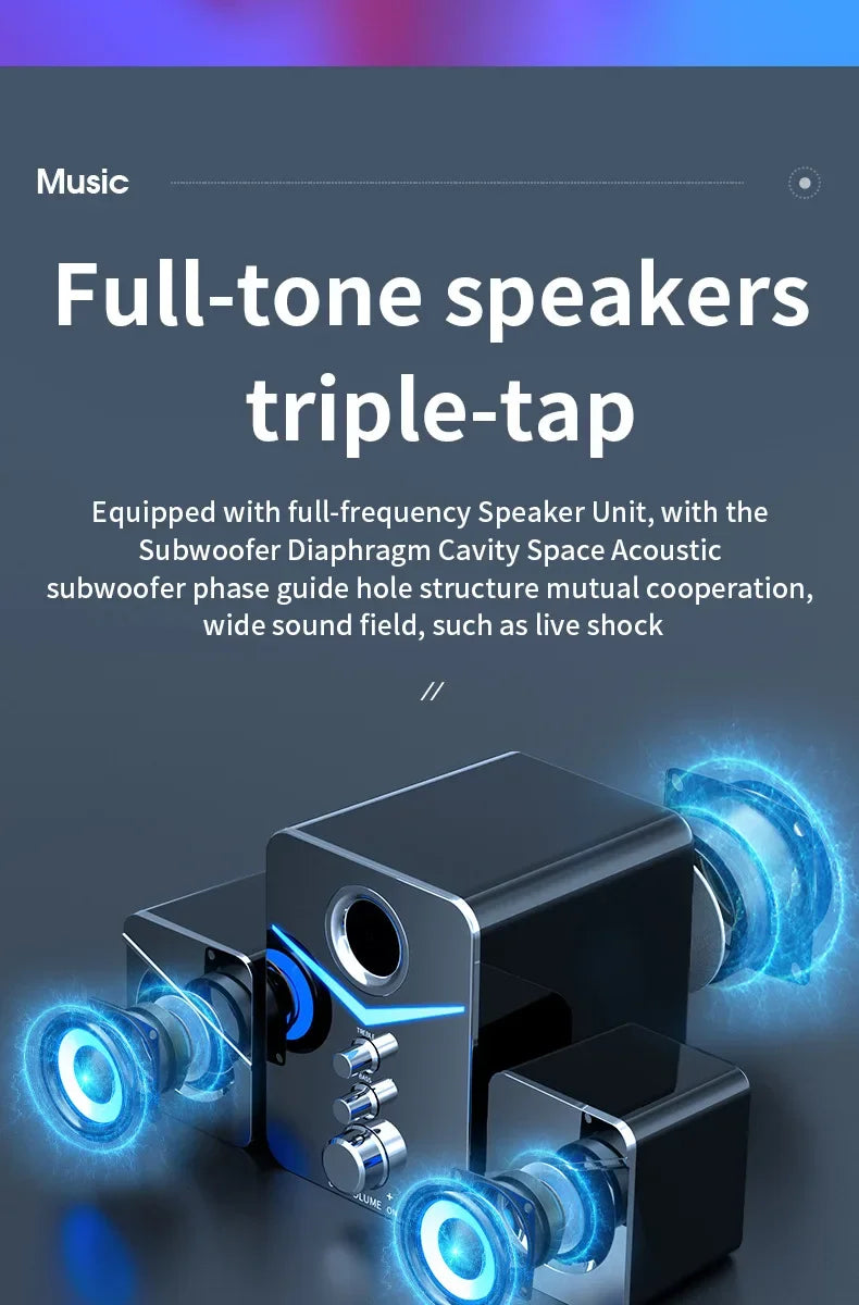 Home Theater System PC Bass Smart Subwoofer Bluetooth-compatible Speaker Portable Computer Speakers Music Boombox For Desktop