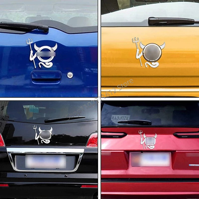 Pegatinas con el logotipo del emblema del demonio en 3D para el coche, para Volkswagen, Benz, BMW, Toyota, Hyundai, Nissan, Mazda, decoración exterior con estilo de diablo