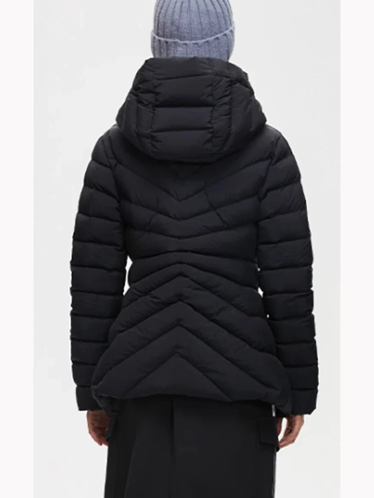 Autumn and winter  puffer coat long sleeved hooded zippered down jacket with high quality and low price