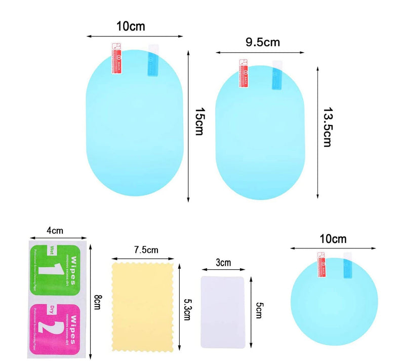 2 piezas de pegatinas para coche, película impermeable para espejo retrovisor de coche, película de lluvia para espejo retrovisor de coche, visión clara en días lluviosos, película para automóvil