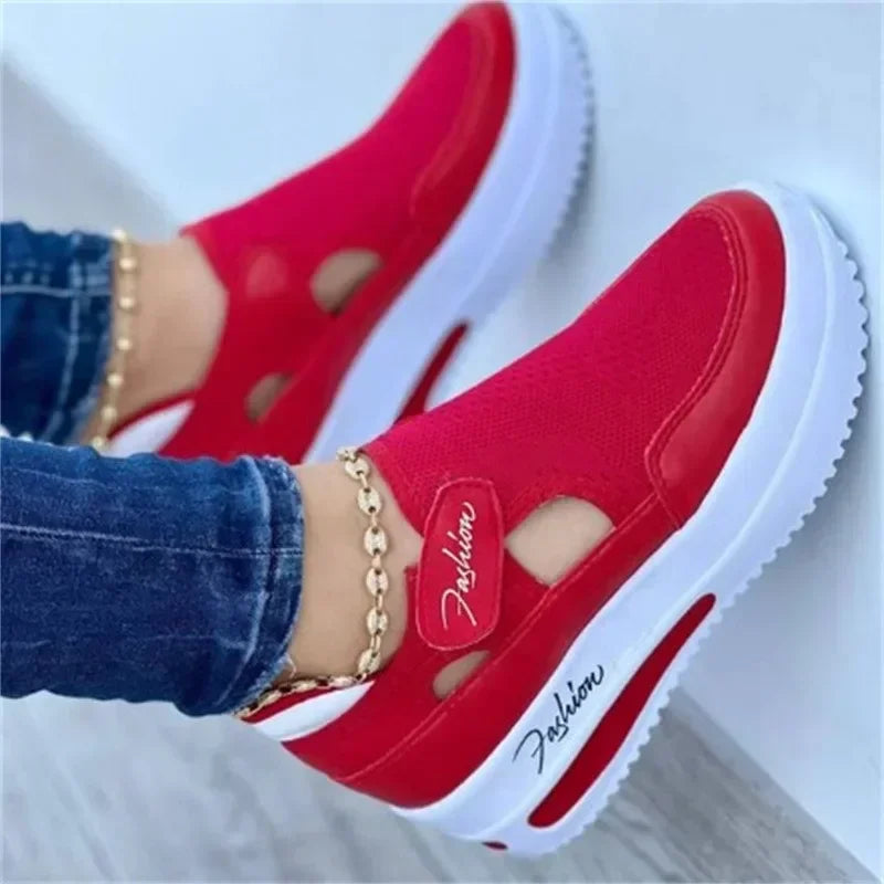 Zapatos de mujer Zapatillas de deporte para mujer Zapatos casuales de verano Nuevos zapatos deportivos de malla transpirable para mujer Sandalias de plataforma vulcanizadas para mujer 2024