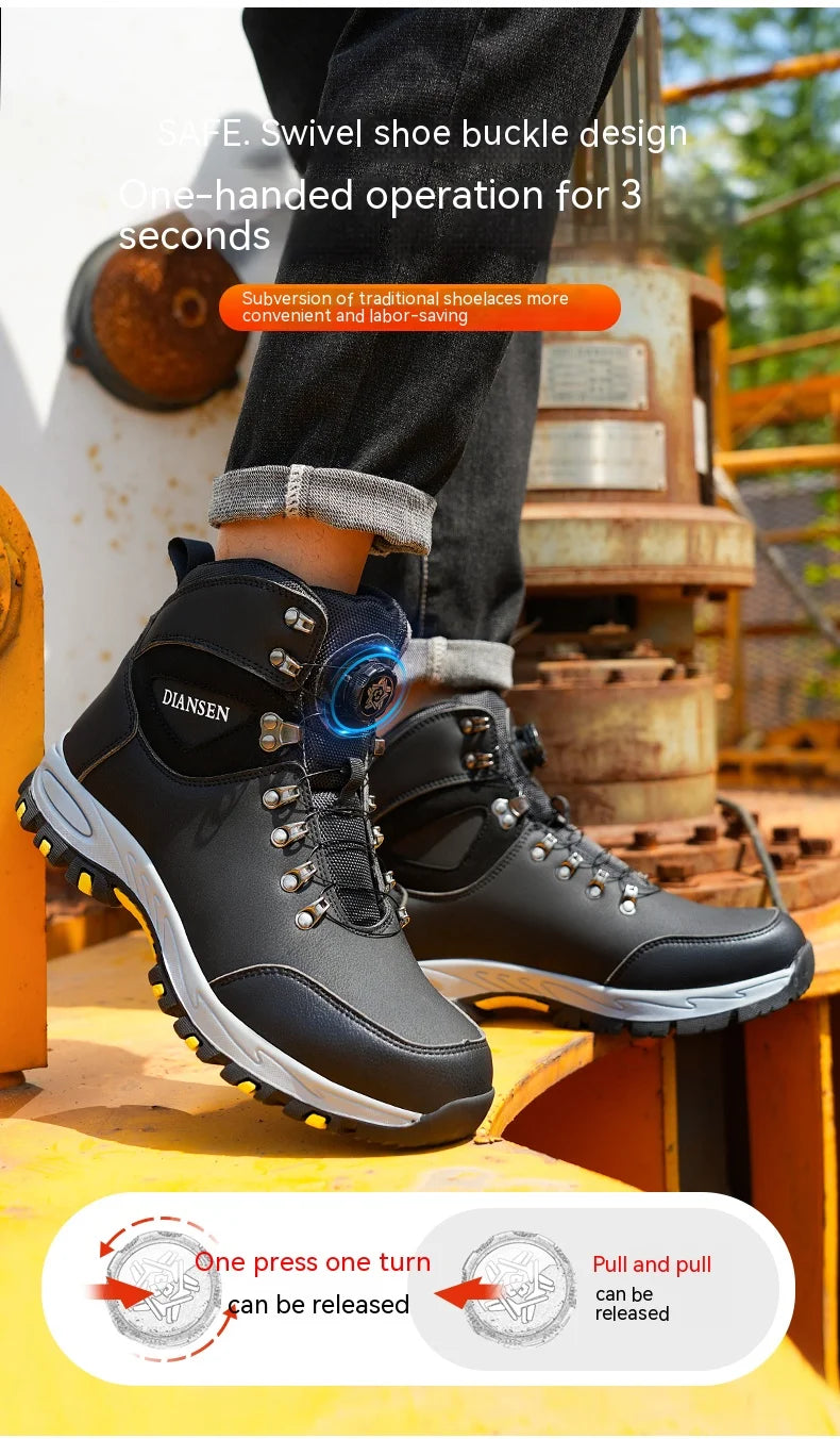 Botas de protección para hombre, zapatos con punta de acero, botas de trabajo antigolpes y antiperforación, zapatos de seguridad, botas de invierno indestructibles, impermeables