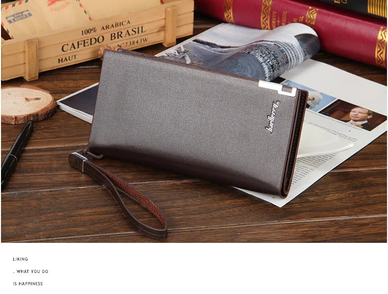 Baellerry Men Wallets Classic Long Style Card Holder Male Purse Quality Zipper Large Capacity Big Brand Luxury Wallet For Men