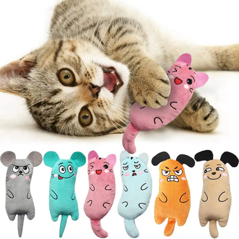 6-1PCS Catnip Toys Funny Interactive Plush Super Soft Pet Kitten Teeth Grinding Cat Toy Claws Thumb Bite Cat Mint Cats Pet Toys