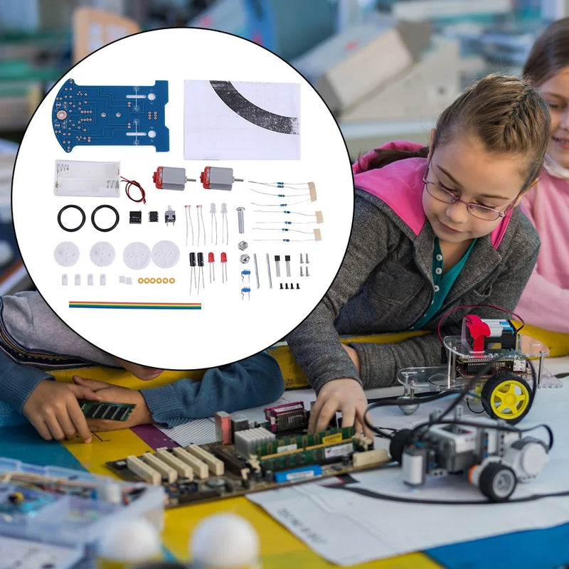 Kit de electrónica para hacer tú mismo en un coche inteligente, proyecto de soldadura, práctica de robot de seguimiento de línea para estudiantes de STEM, educación escolar