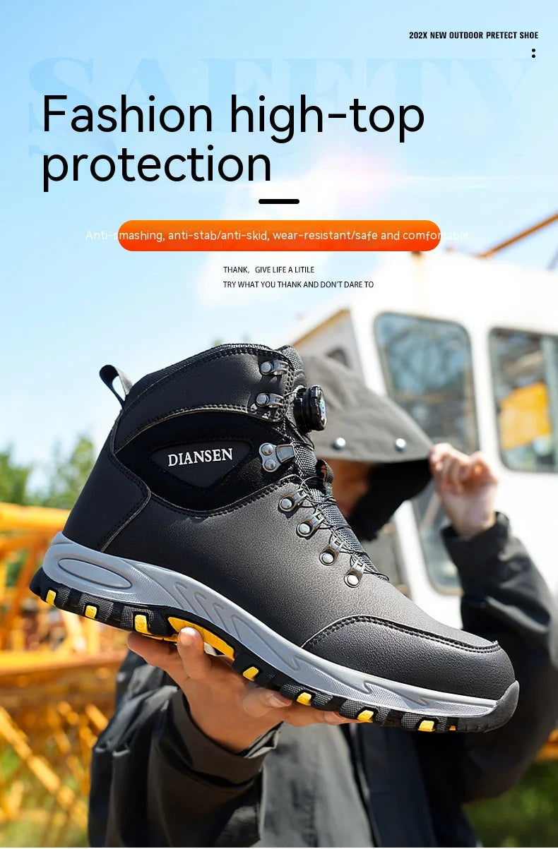 Botas de protección para hombre, zapatos con punta de acero, botas de trabajo antigolpes y antiperforación, zapatos de seguridad, botas de invierno indestructibles, impermeables