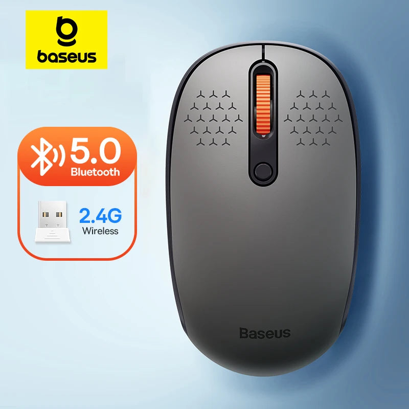 Ratón inalámbrico Bluetooth Baseus para ordenador, silencioso, 1600 DPI, con receptor nano USB de 2,4 GHz, para PC, MacBook, tableta, portátil