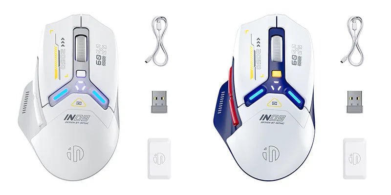 Ratón inalámbrico para juegos INPHIC IN9 con Bluetooth, tres modos, ergonómico, macro, RGB, para PUBG/LOL/CSGO, para escritorio, portátil, universal, 10 000 DPI