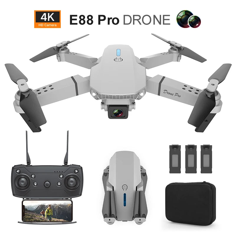 Avión RC profesional E88 Drone4k con control remoto FPV con cámara RC Novedoso helicóptero más vendido Drone Quadcopter 2024