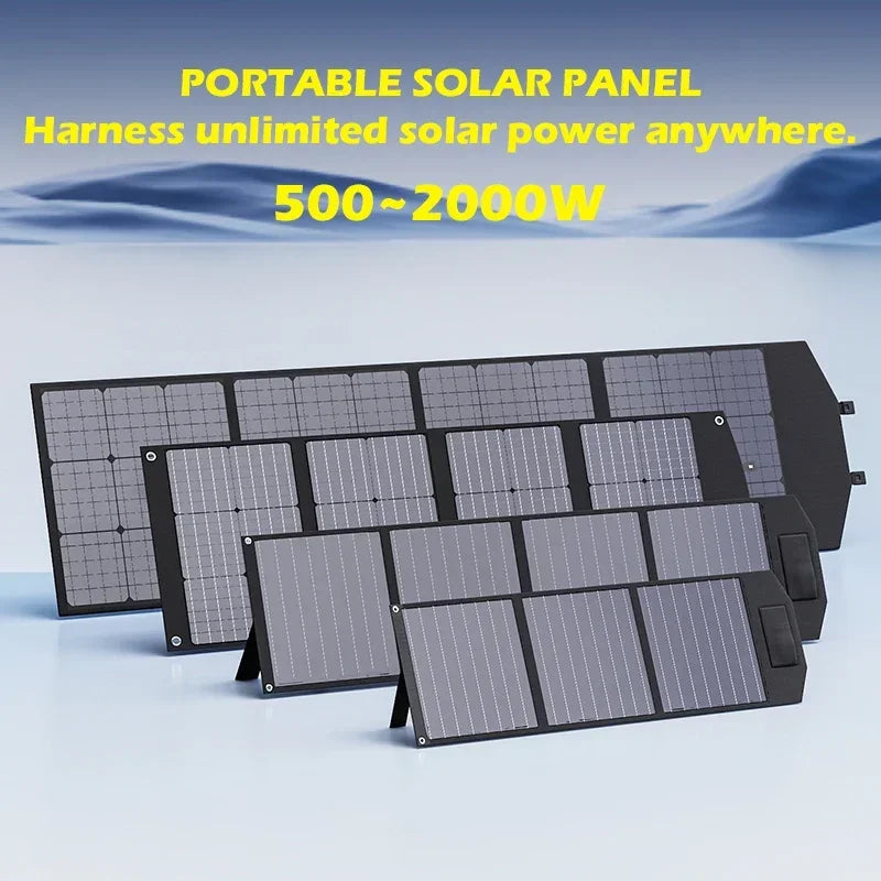 Flexible Foldable Solar Panel High Efficience Travel & Phone & Boat Portable 12V 2000w 1500w 1000w 500w Solar Panel Kit