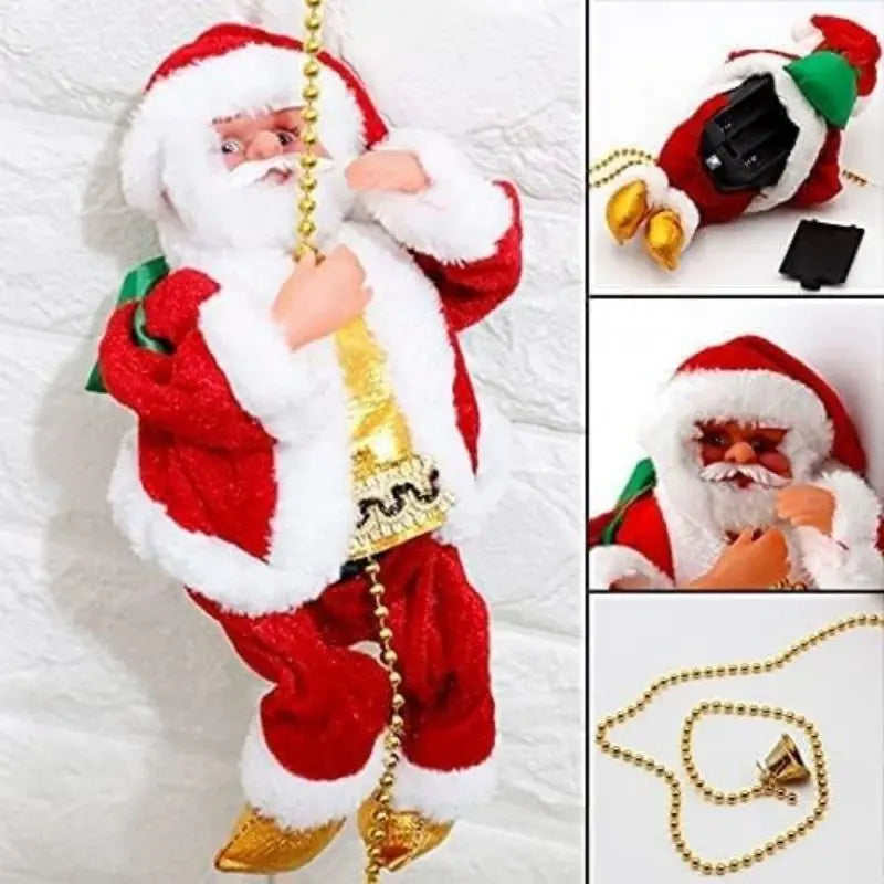 2024 Santa Claus Climbing Rope Electric Climbing Ladder Music Santa Claus Climbing Beads Santa Claus Music Electric Doll Decor