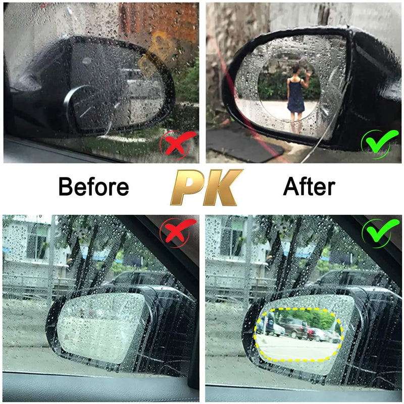 2 piezas de pegatinas para coche, película impermeable para espejo retrovisor de coche, película de lluvia para espejo retrovisor de coche, visión clara en días lluviosos, película para automóvil