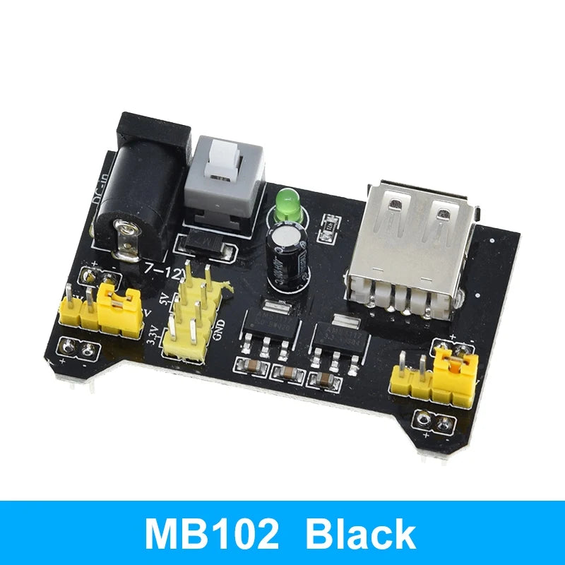 3.3V/5V MB102 Breadboard power module + 65 jumper wires + MB-102 830 points Prototype Bread board for arduino kit