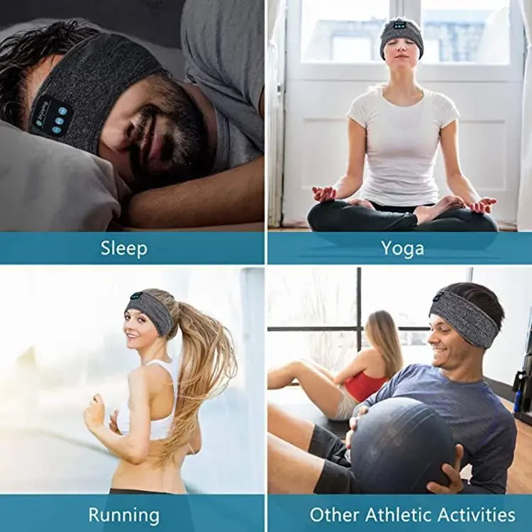 Auriculares Bluetooth para dormir, diadema deportiva, finos, suaves, elásticos, cómodos, auriculares inalámbricos para música, máscara para los ojos para quienes duermen de lado