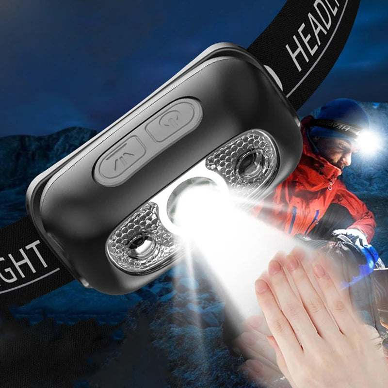 Portable Sensor Headlight Body Motion Sensor Headlamp USB Rechargeable Outdoor Waterproof Camping Fishinglight Powerful Torches