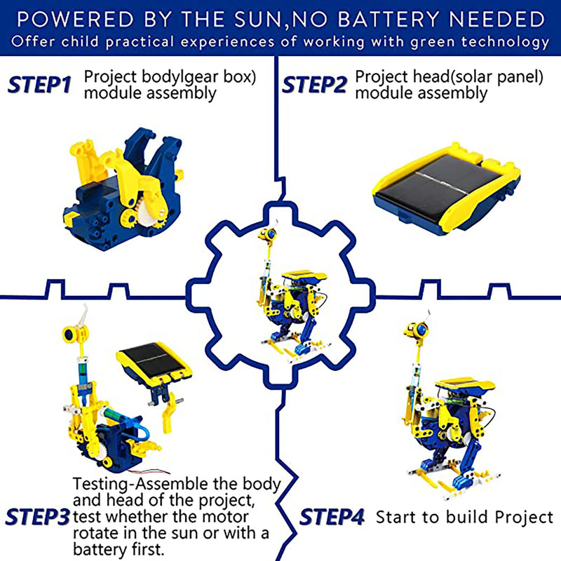 Juguetes de robot solar para niños 11 en 1, kit de ensamblaje de bricolaje educativo STEM, juego de construcción científica, regalos para niños y niñas, kit solar