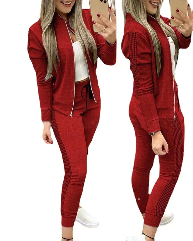 2024 Women Two Piece Set Outfits Autumn Women's Tracksuit Zipper Top Pants Casual Sport Suit Winter 2 Piece Woman Set