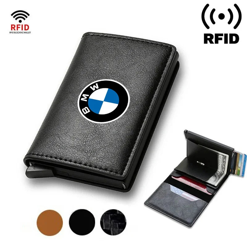 Tarjetero RFID para hombre, tarjetero de cuero, accesorios para coche, para BMW 3, E46, G20, E90, E60, F10, F20, F30, E39 M