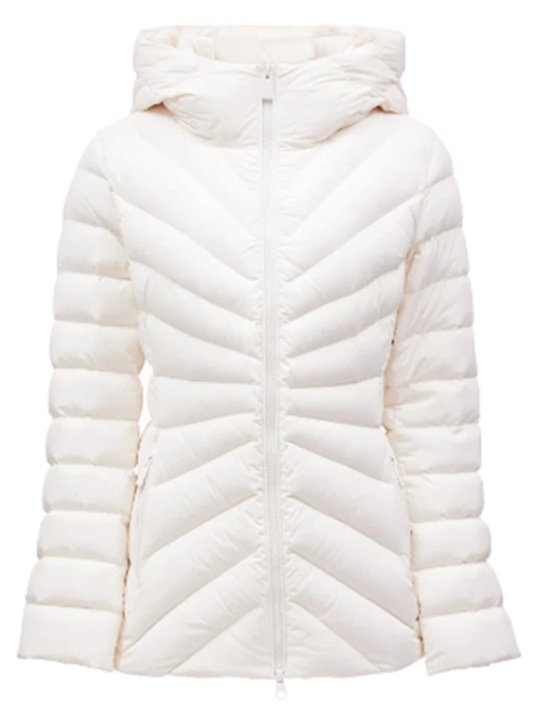 Autumn and winter  puffer coat long sleeved hooded zippered down jacket with high quality and low price