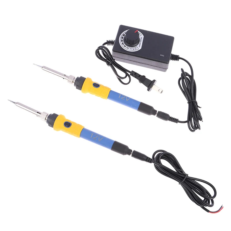 DC 12V Portable Soldering Iron Low-voltage Car Battery 60W Welding Rework Repair Tools Rubber Handle Rechargeable Soldering Iron